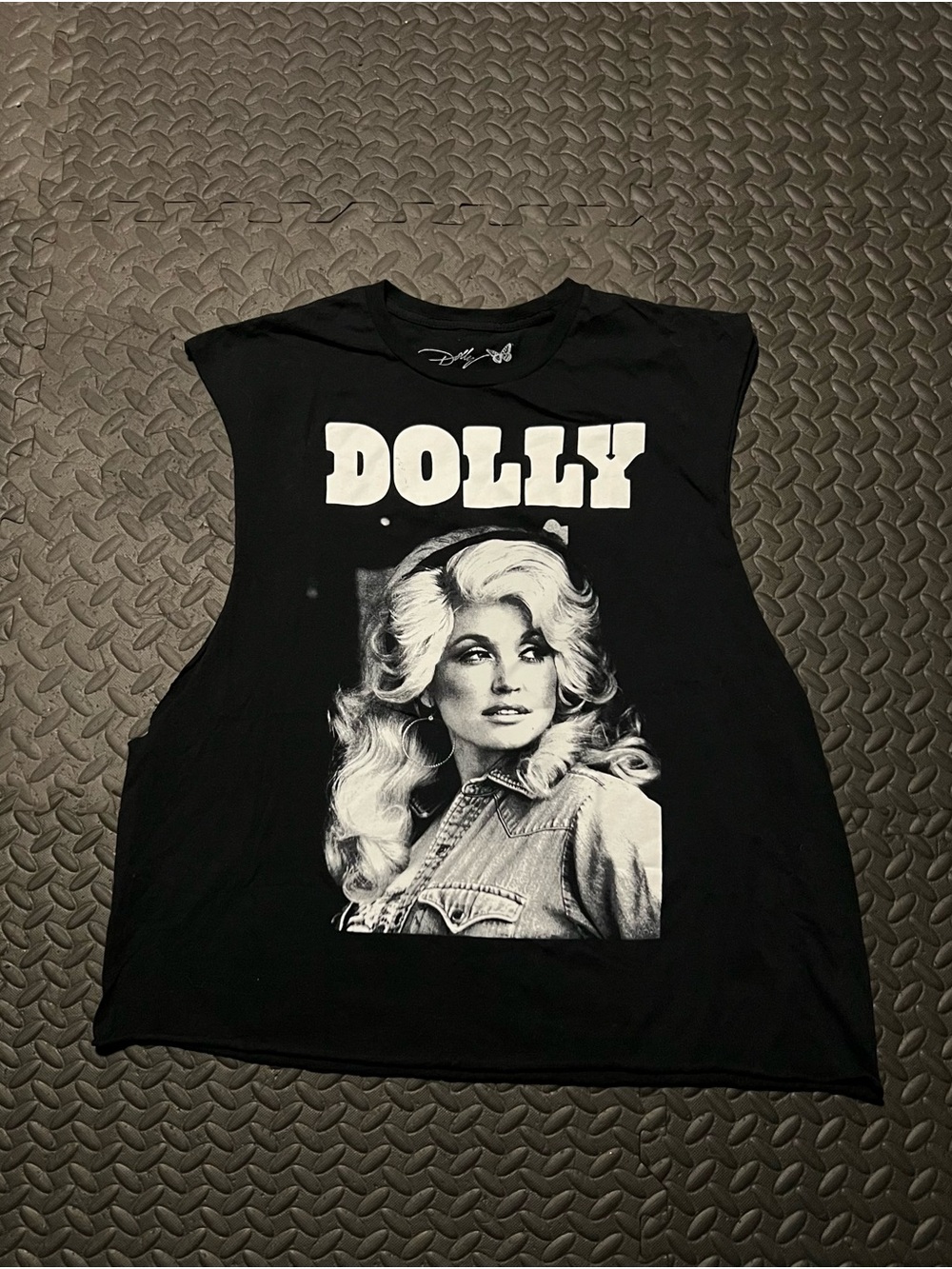 Dollcake Black & White Dolly Graphic Muscle Tank